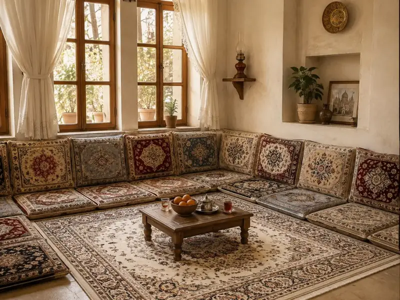 پشتی با طرح فرش